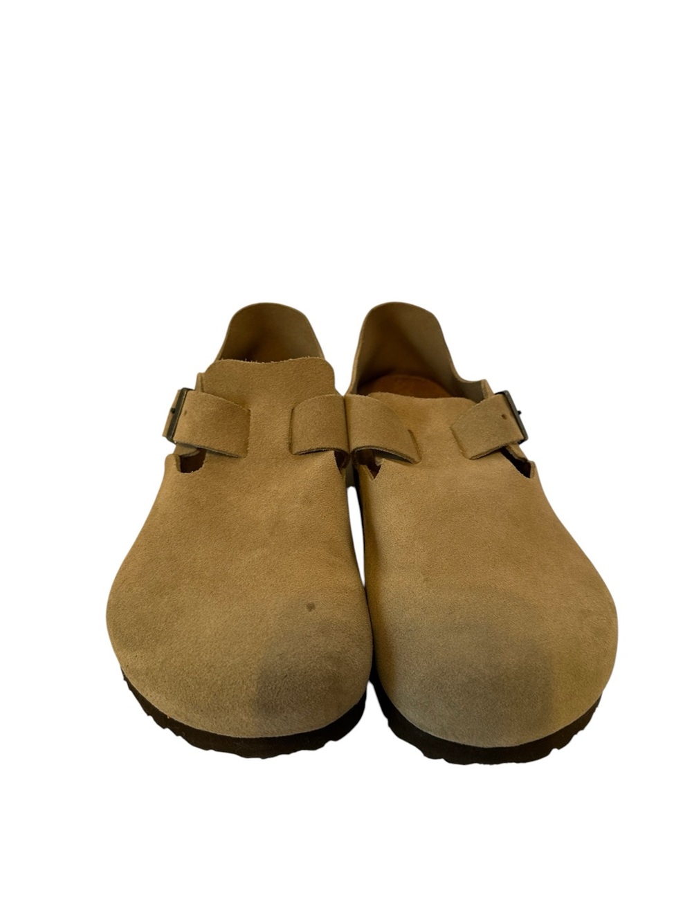 Birkenstock London Suede Clog Mules in Tan Taupe 40N